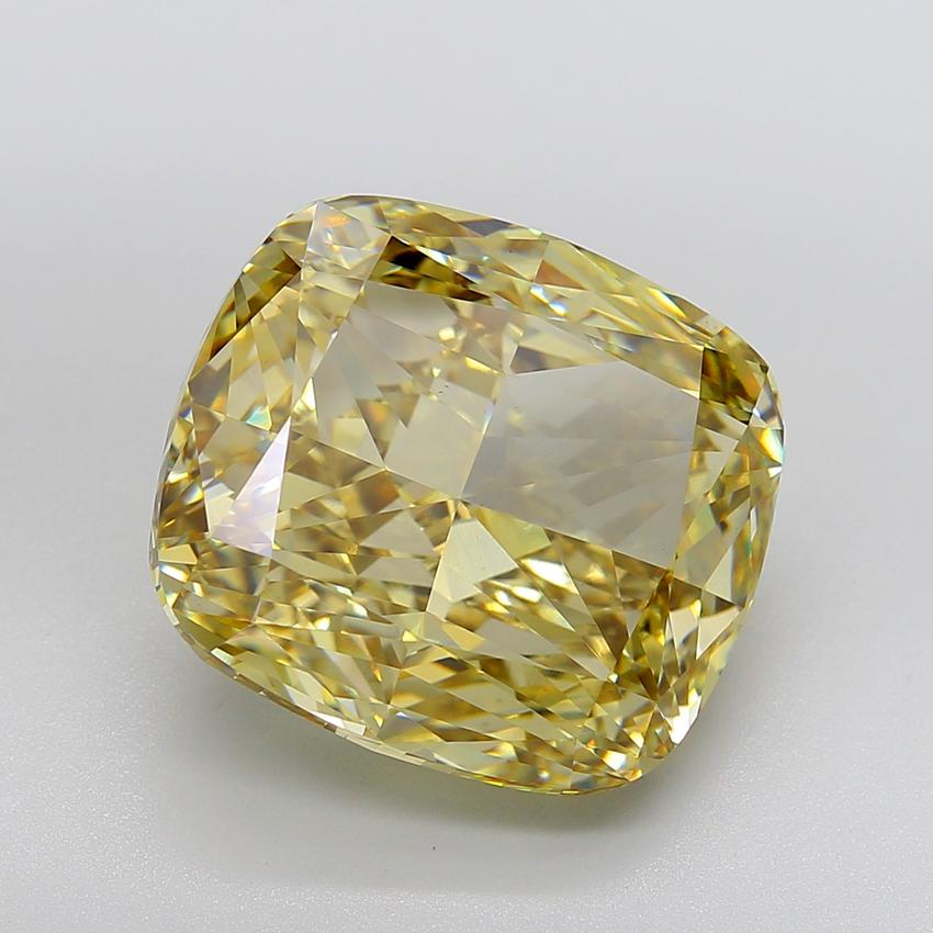 25.10 Ct. Fancy Intense Yellow Cushion Lab Grown Diamond